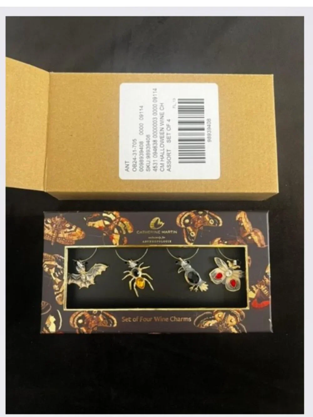 Catherine Martin Midnight Creatures Wine Charms from Anthropologie - NWT